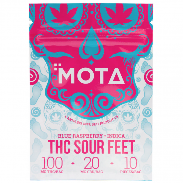 Mota Indica Blue Raspberry Sour Feet 100MG THC