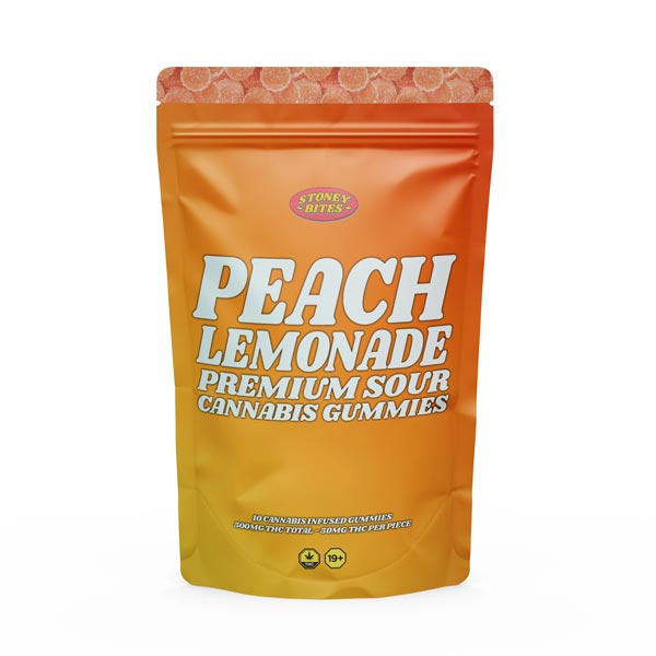 Peach Lemonade THC Gummies 500mg - Stoney Bites