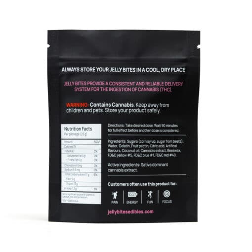 Jelly Bites – Sativa Regular Strength (100 mg THC) – Fruit Punch - Image 3